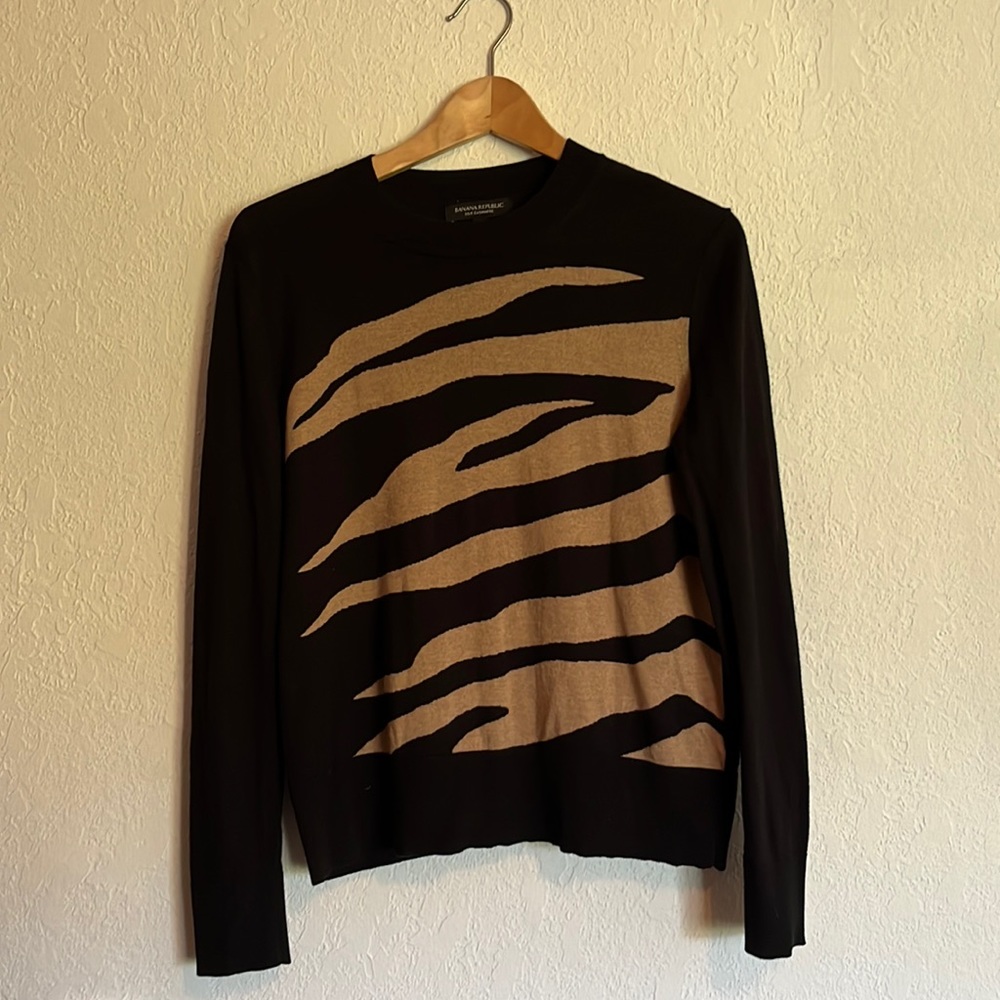 Banana Republic Zebra silk/ cashmere sweater.